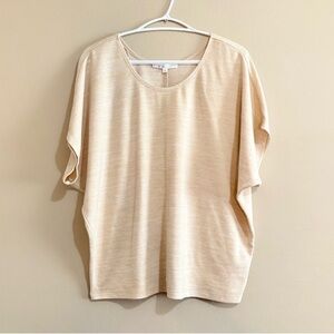 Cleo Cream Beige Marled Dolman Sleeve Boxy Tee NWoT - Size Large